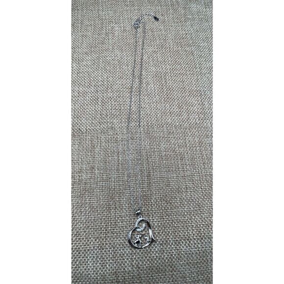 Double Elephants Heart Necklace I Love You Engraved Valentines Mothers Day - Picture 2 of 6